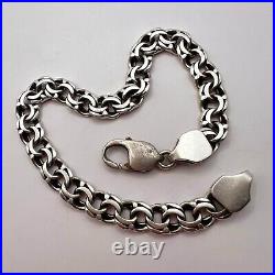 Massive Vintage Sterling Silver 925 Men's Jewelry Chain Bracelet Marked 21.2 gr