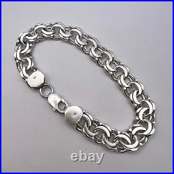 Massive Vintage Sterling Silver 925 Women's Men's Chain Bracelet Marked 44.7 gr