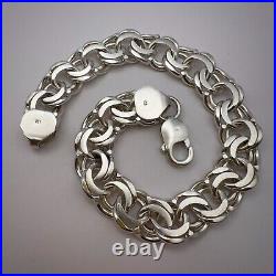 Massive Vintage Sterling Silver 925 Women's Men's Chain Bracelet Marked 44.7 gr