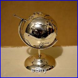 Miniature sterling silver globe dollhouse marked 925