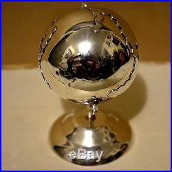 Miniature sterling silver globe dollhouse marked 925