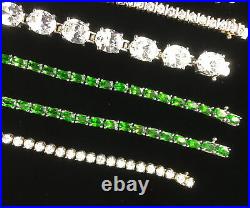 Mixed Lot Of Sterling Silver 925 Faceted Bracelets, All Marked, Pendants Signed