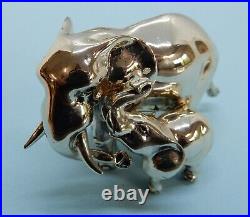 Modern STERLING Silver ELEPHANT & CALF. Mark Houghton London Import c1995 84g