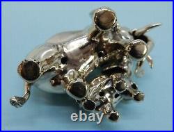 Modern STERLING Silver ELEPHANT & CALF. Mark Houghton London Import c1995 84g