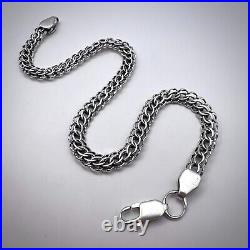 NICE VINTAGE STERLING SILVER 925 Men's Jewelry Chain Bracelet Marked 5.4 Gr