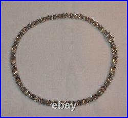 NICE X&O DESIGN STERLING SILVER MARKED CHOKER SLIP IN LOCK WithSAFETY LATCH