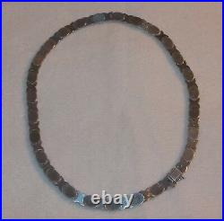 NICE X&O DESIGN STERLING SILVER MARKED CHOKER SLIP IN LOCK WithSAFETY LATCH