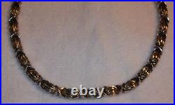 NICE X&O DESIGN STERLING SILVER MARKED CHOKER SLIP IN LOCK WithSAFETY LATCH