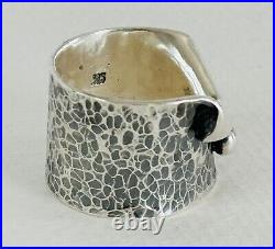 Native American Sterling Silver Floral Size 5 Hand Made Womens Ring Marked LC