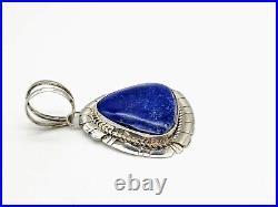 Navajo Artist Marked Betta Lee Sterling Silver Handmade Lapis Lazuli New Pendant