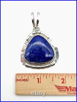 Navajo Artist Marked Betta Lee Sterling Silver Handmade Lapis Lazuli New Pendant