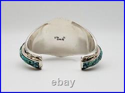 Navajo Artist Marked Drf Jr David Freeland Sterling Silver Turquoise Bracelet