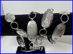Navajo Sterling Silver Concho Belt 15 Sections Native American 78g Marked 925 NA