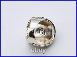 New Southwestern Style 925 Sterling Silver & White Buffalo Ring Sz 11 Marked Gu