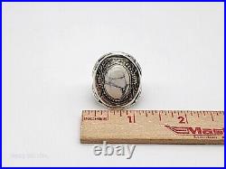 New Southwestern Style 925 Sterling Silver & White Buffalo Ring Sz 11 Marked Gu