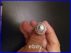 New Sterling Silver Cubic Zirconia Ring Marked 925 CZ stones swirl pattern
