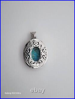 New Turquoise Designer Marked Beria Balinese Style Sterling Silver 925 Pendant