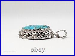 New Turquoise Designer Marked Beria Balinese Style Sterling Silver 925 Pendant