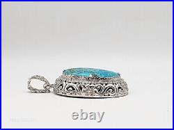 New Turquoise Designer Marked Beria Balinese Style Sterling Silver 925 Pendant