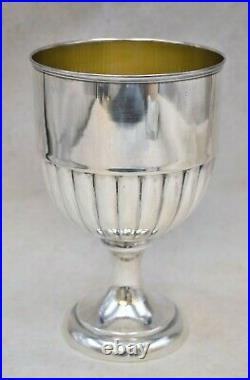 + Nice Large Sterling Silver Goblet Chalice + Marked 925 + 8 3/8 ht (CU262)