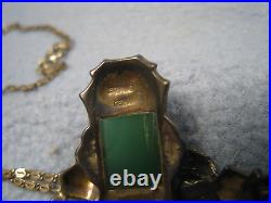 Nice Vintage Art Deco Style German Necklace with Green stones Marked Sterling