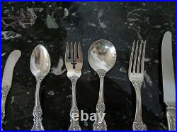 OLD MARK+H REED & BARTON FRANCIS I STERLING SILVER 49pc FOR 8 FLATWARE SET CHEST