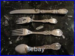 OLD MARK+H REED & BARTON FRANCIS I STERLING SILVER FLATWARE SET 24pc FOR6 CHEST