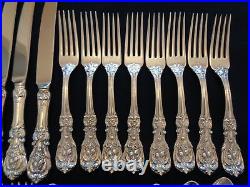 OLD MARK REED & BARTON FRANCIS I STERLING SILVER 32pc for 8 FLATWARE SET+CHEST