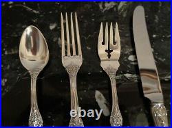OLD MARK REED & BARTON FRANCIS I STERLING SILVER 32pc for 8 FLATWARE SET+CHEST