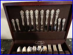 OLD MARK REED & BARTON FRANCIS I STERLING SILVER 40pc FOR 8 FLATWARE SET W CHEST