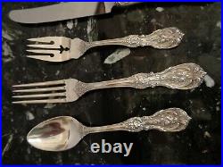 OLD MARK REED & BARTON FRANCIS I STERLING SILVER FLATWARE SET 24pc FOR 6+CHEST