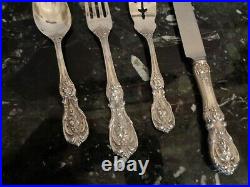 OLD MARK REED & BARTON FRANCIS I STERLING SILVER FLATWARE SET 24pc FOR 6+CHEST