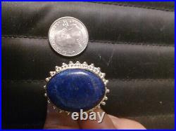 ON SALE NOW! Vintage But New Lapis Lazuli Sterling Silver Ring Marked 925