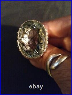 ON SALE! New Precious Stone Maybe A Quartz Sterling Silver Marked 925 Ring