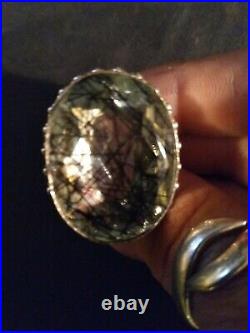 ON SALE! New Precious Stone Maybe A Quartz Sterling Silver Marked 925 Ring