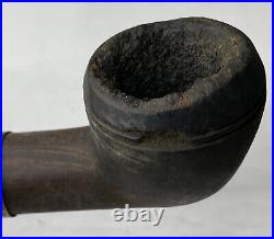 Old Estate Tobacco Pipe Marked Sterling Silver Band Leather Case