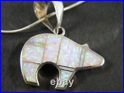 Opal Inlay Reversible Sterling Silver Arrow Bear Pendant Marked Sterling Ss