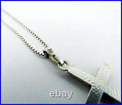 Original Vintage Silver 835 Chain And Cross Necklace Jewelry marked