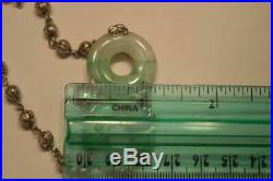 Ornate Antique Marked Chinese Sterling Silver Jade Jadeite Bi Disc Necklace