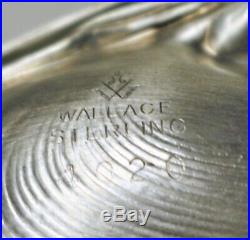 Pair VTG Wallace Clam Shell Sterling Silver Footed Dish. Marked 4020 Sterling