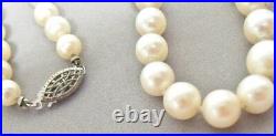 Pearl Necklace with Sterling Clasp, 20 Long, Marked'STERLING', Estate Jewelry