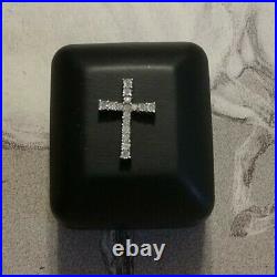 Pendant Cross 10k Yellow Gold Over 925 Sterling Silver Marked Diamonds Round 1
