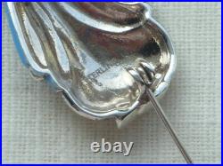Peter Rabbit blue enamel sterling silver brooch pendant Marked'STERLING