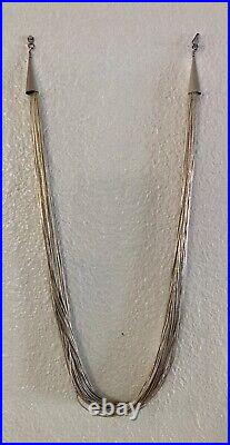 Polished 75-strand liquid Sterling silver (marked) link necklace 54.6 dwt (GIA)