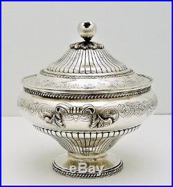 Portuguese Solid Silver Tureen Covered Dish Marked Oporto Figural Pear Finial