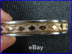 Pre-Owned Navajo Bruce Morgan 14K Gold & Sterling Cuff Bracelet Signed Marked