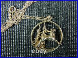 Pre-Owned Sterling Chain 20 Inches Sher Williams 3-D Elk Pendant Marked Signed