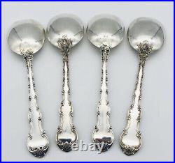 Qty 4 Gorham Strasbourg Sterling Silver Round Bowl Soup Spoons 6-1/4 Old Mark