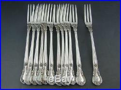 RARE 12 Sterling GORHAM 4 3/4 Strawberry Forks CHANTILLY 1895 with retailers mark