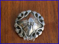 RARE Antique Early Mark Georg Jensen 830 Silver Pin Brooch #16